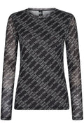 Mesh-Bluse | Schwarz