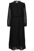 Pima-Kleid mit Volant | Schwarz