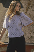 Trixie Dot Bluse | Hellgrau