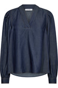 Titus V-Bluse 35617 | Dunkler Denim