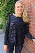 Alma Ls Top (Fleece) | Dunkelgrauer Leo