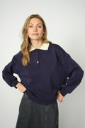 Vada Polo-Sweatshirt | Maritimes Blau