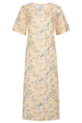 Alma Tshirt Kleid | Gelbgrüne Blume