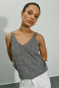 Cressida Melange Stricktop | Schwarz