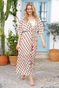 Stella Langes Kleid mit V-Ausschnitt | Edle Rose