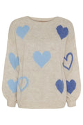Amarante-Strick | Beige Jeans Celeste