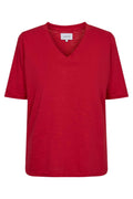 Ulla SS Vneck T-Shirt | Rot
