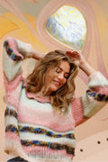 Mintgrüner gestreifter Pullover | Mintgrün