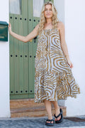Luna Panel-Trägerkleid | Blaues Zebra