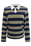 Poloshirt Ls | Army Navy Stripe