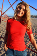 Natalia Ss Bluse | Tomatenrot