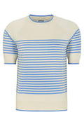 Srmarla Ss O-Neck Stripe Knit | Vista Blau