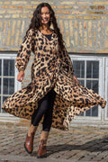 Luna L/S Wickelkleid | Goldener Leopard