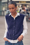 Almine Thora Strickweste | Maritimes Blau