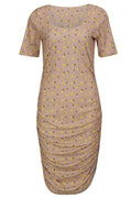 Alma Ss Turn Dress | Beige Lemon