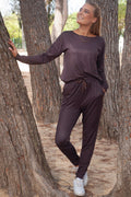 Alma Hose (Fleece) | Dunkle Schokolade