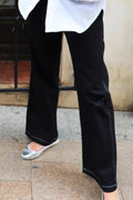 Asta Weite Hose | Schwarzer Denim