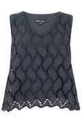 Freya Cut-Out Spitzentop | Schwarz
