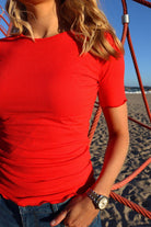 Natalia Ss Blouse | Tomato Red | Bluse fra Liberté