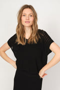Shani Plain V-Neck Strick | Schwarz