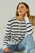 Gina Strickjacke 205509 | Offwhite-Marine-Blazer