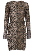 Mesh Ls Wrinkle Dress | Lux Leo 