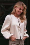 Daliska Matt Satin Bluse | Sand