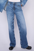 Relee Chrome Jeans Lang | Lang Mittelblau