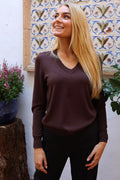 Vivi Ls Vneck Pullover | Braun