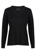 Ulla Ls Vneck Tshirt | Schwarz