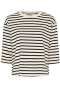 Brooklyn-T-Shirt | Beige/Schwarz | T-Shirt von Marta du Chateau