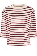 Brooklyn-T-Shirt | Beige/Bordeaux | T-Shirt von Marta du Chateau