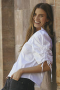 Sanna Ss Puff V-Bluse 35894 | Weiß