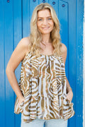 Luna Flare Strap Top | Blaues Zebra