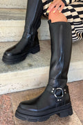 Follow And Rock Langer Stiefel | Schwarz
