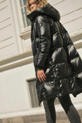 Nova Metallic Daunenjacke | Schwarz