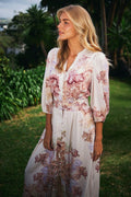 Stellar Artist Paisley-Kleid | Elfenbein