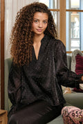 Amara Bluse mit Strasssteinen | Schwarz