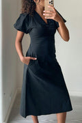 Illana Popeline-Kleid | Schwarz