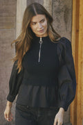 Elisabeth Mix Zip Knit 32192 | Schwarz