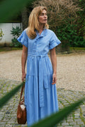 Nellie Streifenkleid | Hellblau