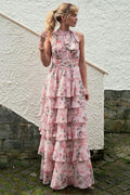 Marli Blumen-Chiffonkleid | Rose | Kjole von Neo Noir