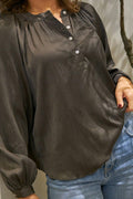 Kirsty Strukturbluse | Braun