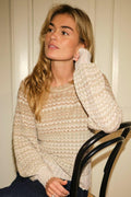 Dito Chevron Strickbluse | Hellbraun