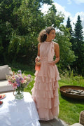 Marli einfarbiges Chiffonkleid | Rose | Kjole von Neo Noir
