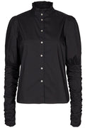 Sandy Popeline Puff Shirt | Schwarz