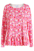 Alma Ls Rüschen-T-Shirt | Santa Pink