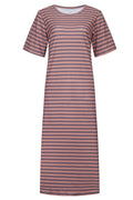 Alma T-Shirt-Kleid | Braun gestreift