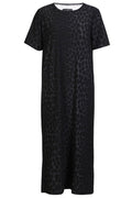 Alma T-Shirt Kleid | Dunkelgrau Leo