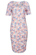Alma Ss Turn Dress | Pfirsichblaue Blume